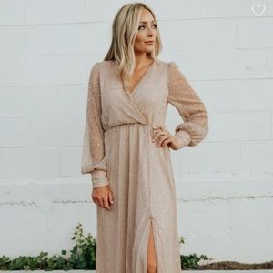 Baltic Born Abigail Sparkle Gown in Champagne